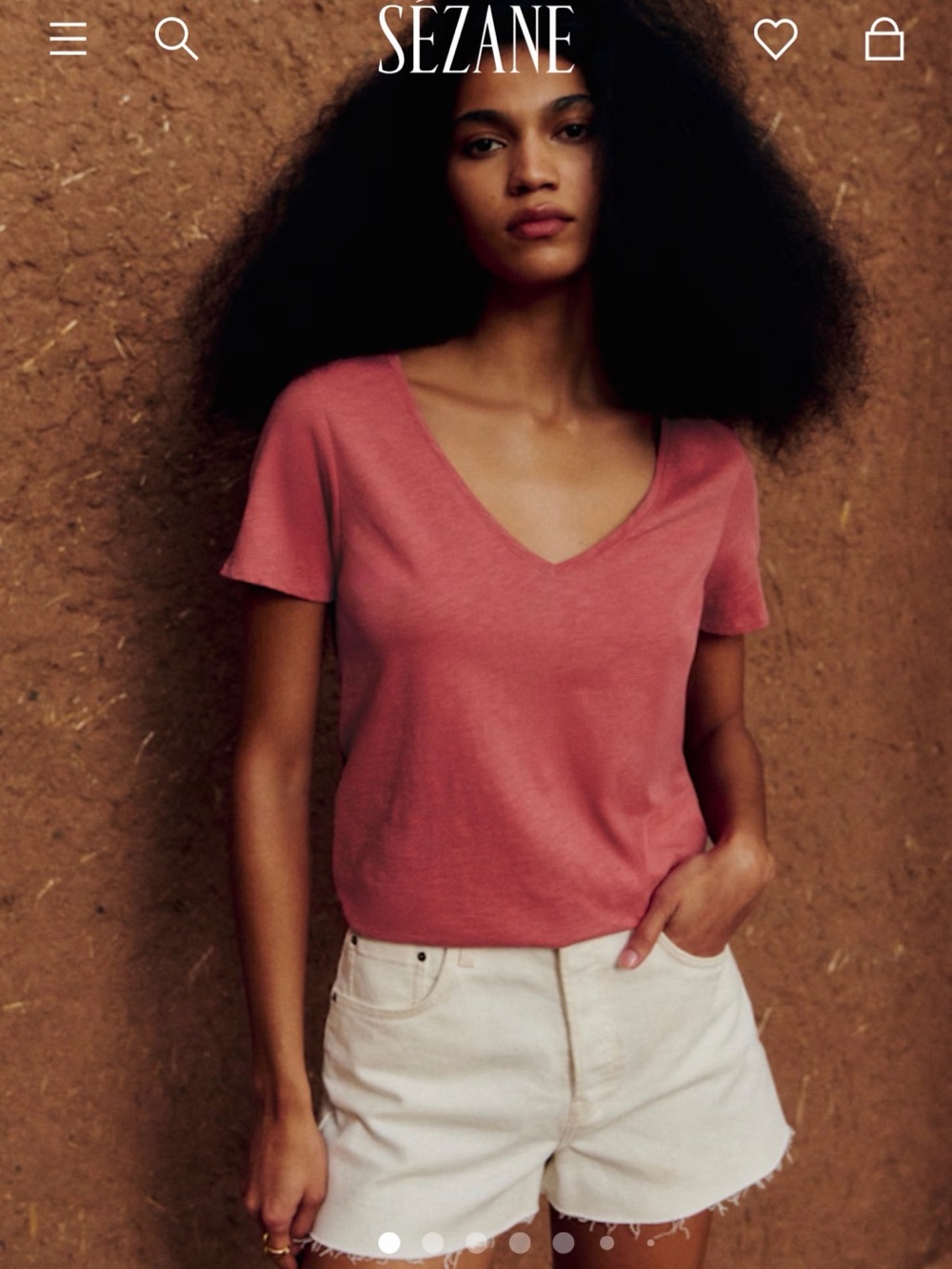 Sezane Malcolm Tee in Blush Pink